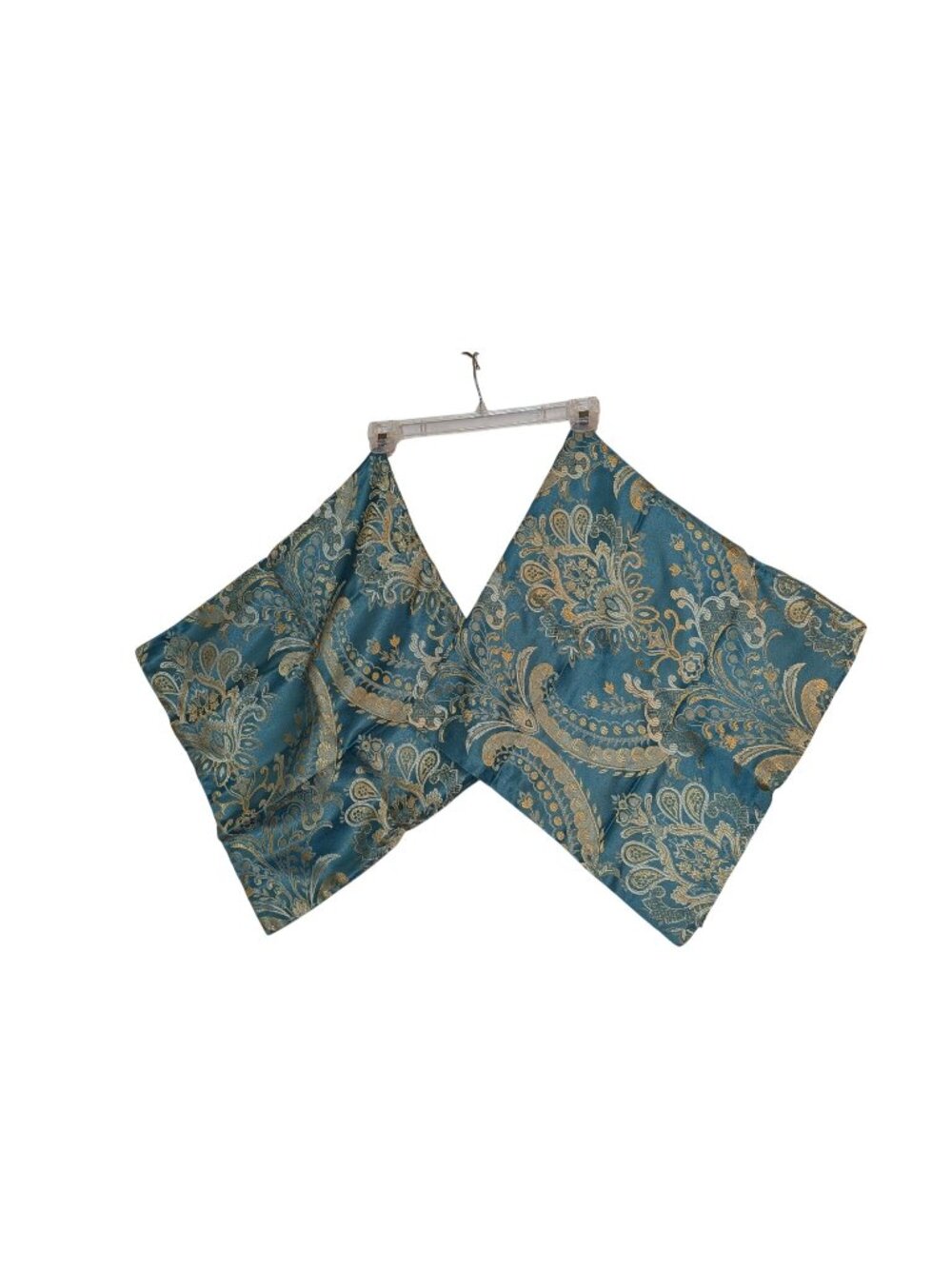 Elegant Blue & Gold Paisley Pillow Covers 18"x18" - Decorative Square Accent For
